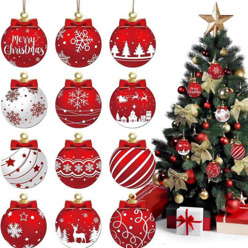Red & White Christmas Baubles