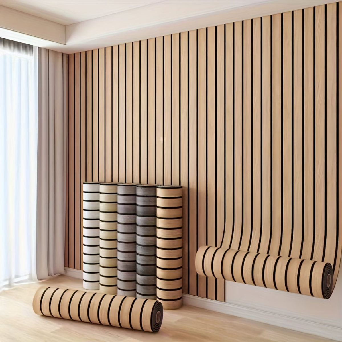 RusticGrid Peel and Stick Wallpaper
