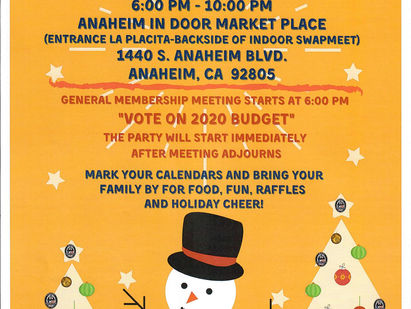 GENERAL MEMBERSHIP MEETING AND CHRISTMAS PARTY