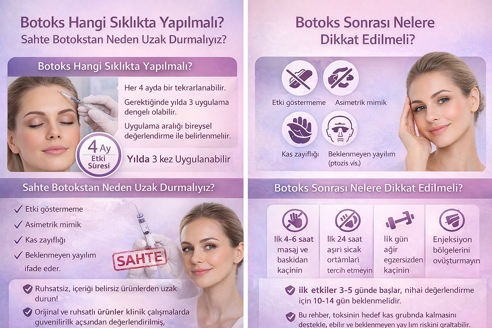 Botulinum Toksin Uygulamaları: Sıklık, Güvenlik ve Uygulama Sonrası Dikkat Edilmesi Gerekenler