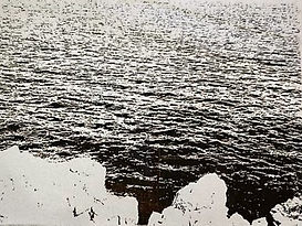 Dessin au feutre et à l'encre de la mer