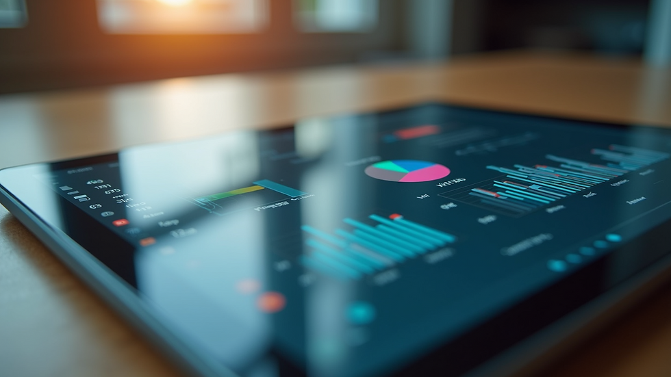 Close-up of a digital tablet showing data collection software