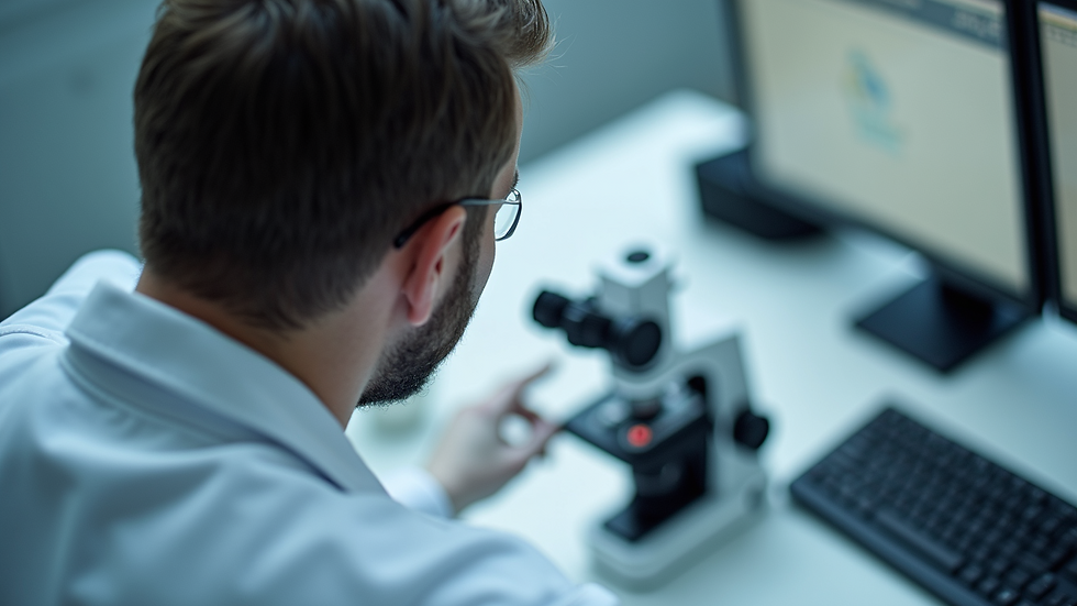 High angle view of a researcher observing a product testing session