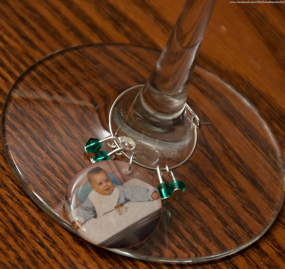 Thumbnail: Wine Glass Photo Charms (4) to a set
