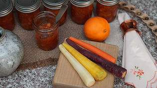 a bright, sweet preserve made with carrots and citrus, combining the earthy sweetness of carrots with a refreshing citrus flavor.