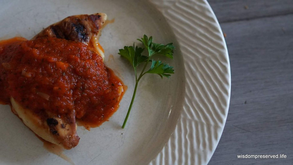Roasted Sweet Pepper Spread on Chicken