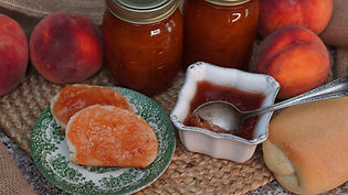 a smooth, rich fruit spread made from ripe, juicy peaches gently cooked to concentrate their natural sweetness and flavor.