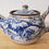 Thumbnail: Blue and white majolica individual tea pot