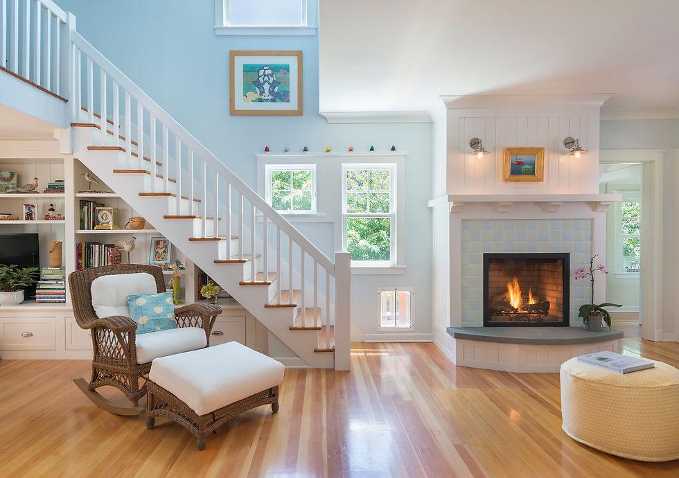 Family room + fireplace