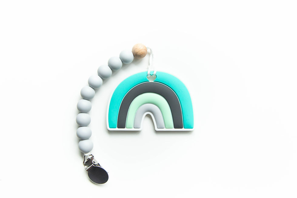 Thumbnail: Pacifier Clip + Teether | Rainbow