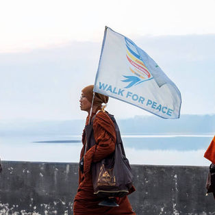Tibetan monks peace walk