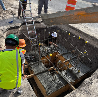 D&J Utility Services crew installing drainage pipes on Armstrong Avenue in Kingsville.