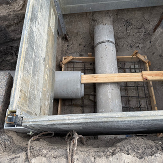 D&J Utility Services crew installing drainage pipes on Armstrong Avenue in Kingsville.