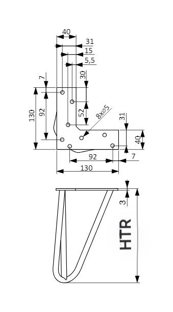 Miniature : GS43 Pied de table et meuble, noir mat.