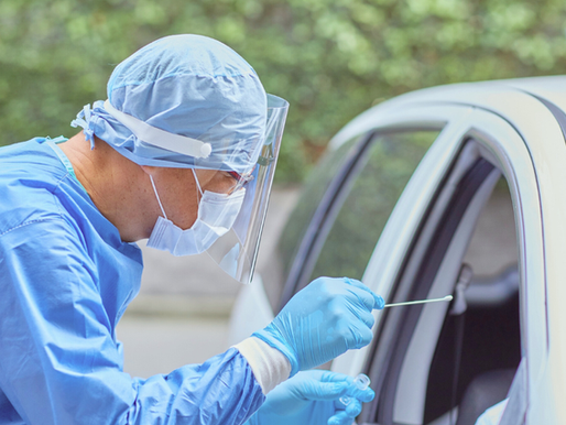 Covid testing in a car