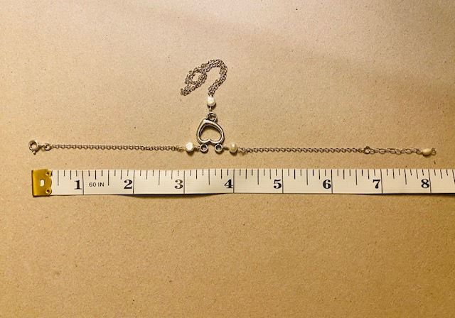 Thumbnail: Finger Bracelet - Freshwater Pearl Heart