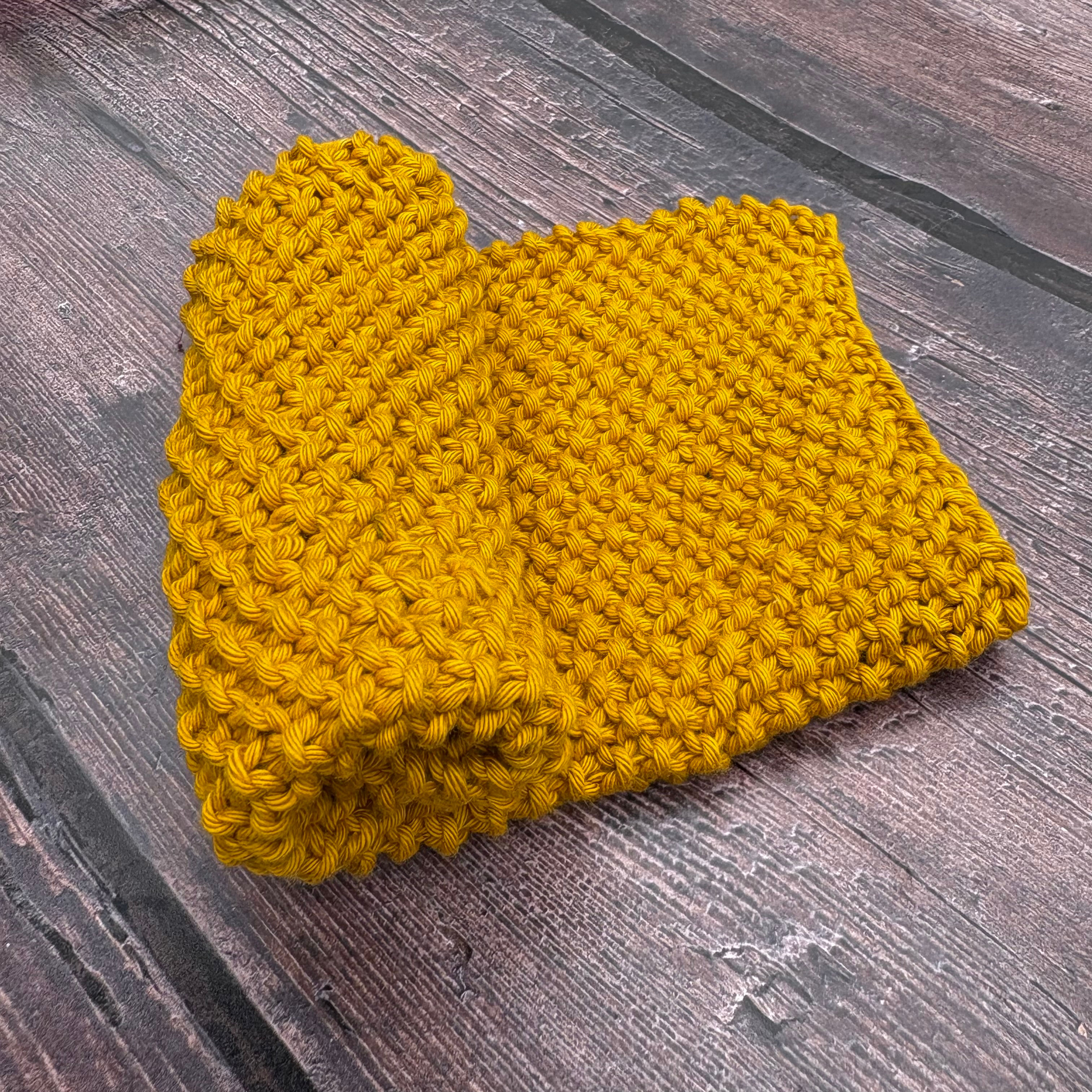 Hand Made Wash Cloth - Mustard
