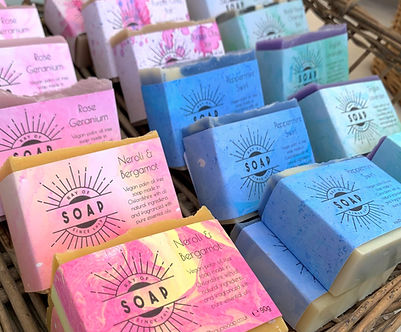 A colourful basket of soap
