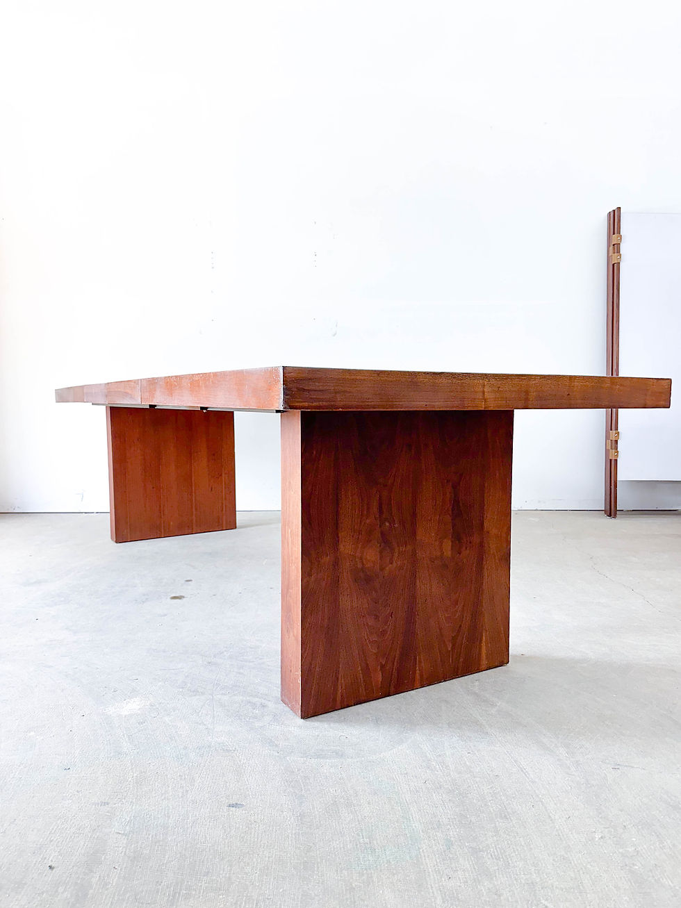 Thumbnail: Arthur Umanoff Expanding Walnut Dining Table for  Dillingham 