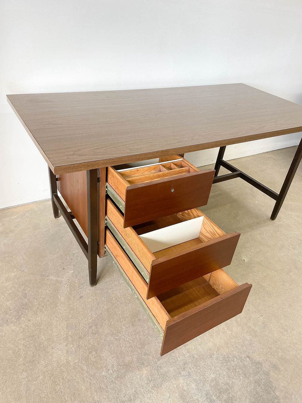 Thumbnail: Florence Knoll Walnut Desk