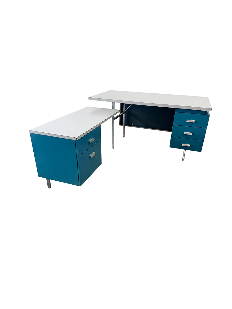 Thumbnail: George Nelson Turquoise MMG Desk and Return for Herman MIller