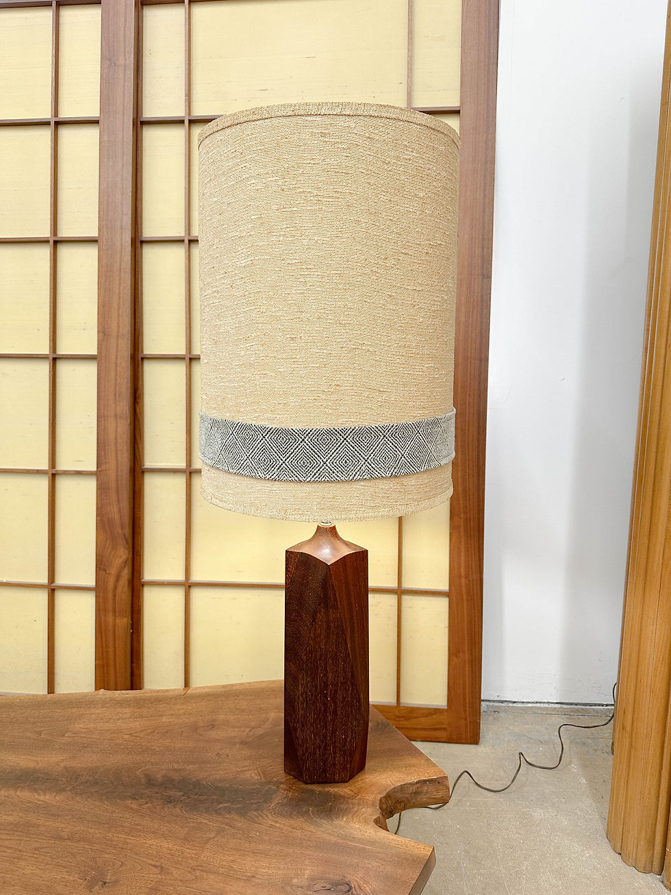 Thumbnail: Vintage mid century Danish modern faceted lamp