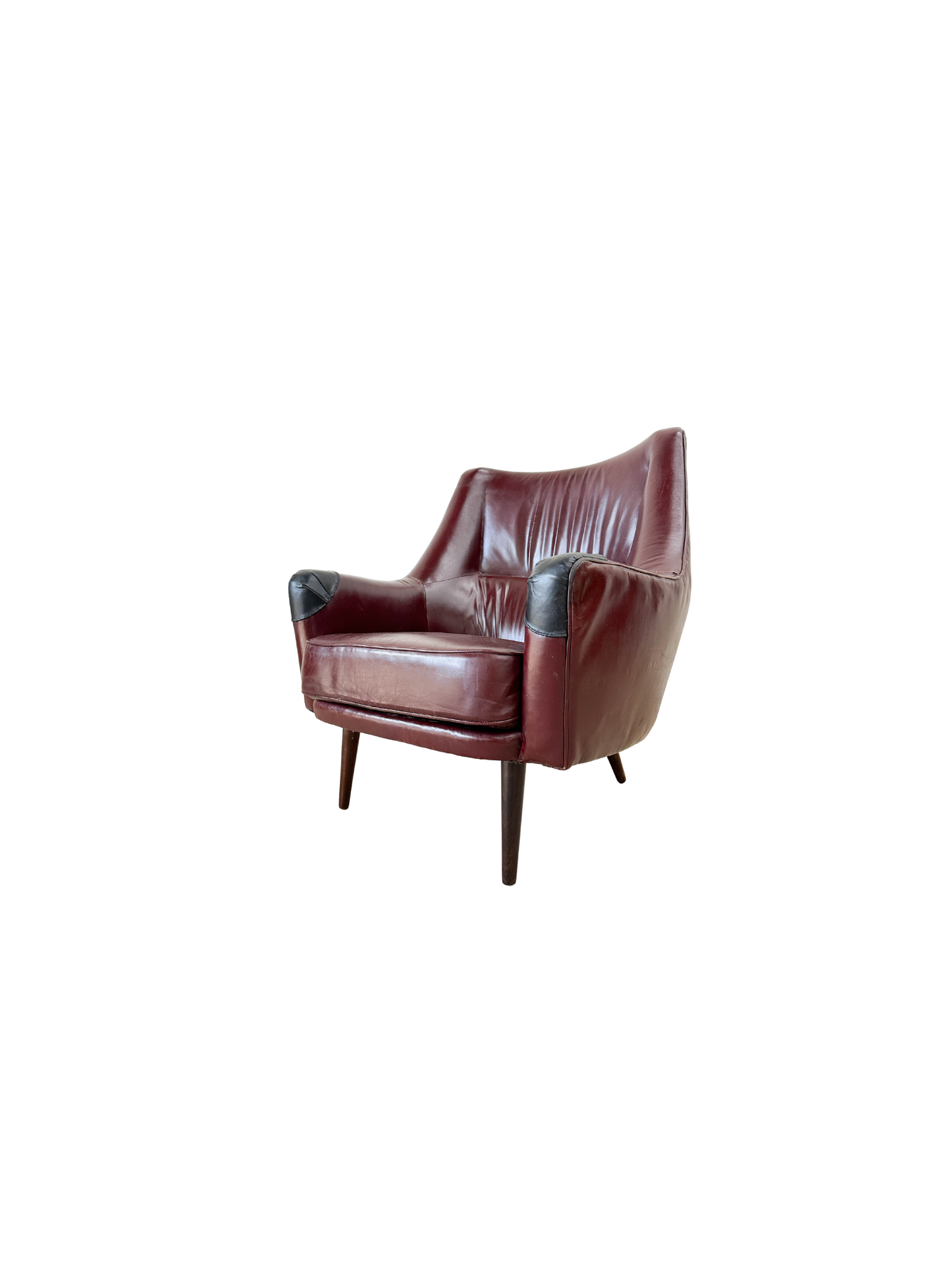 Kofod Larsen Rosewood and Leather Armchair for Harald Gjernøe