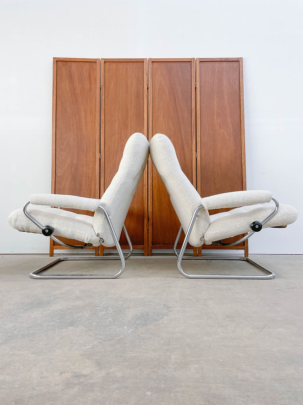 Thumbnail: Ekornes 1970s Recliners with Ottomans.