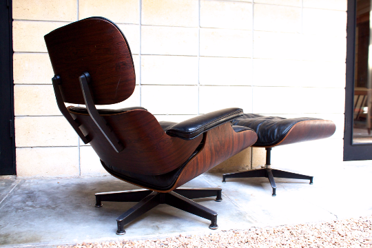 eames lounge, eames ottoman, rosewood, charles eames