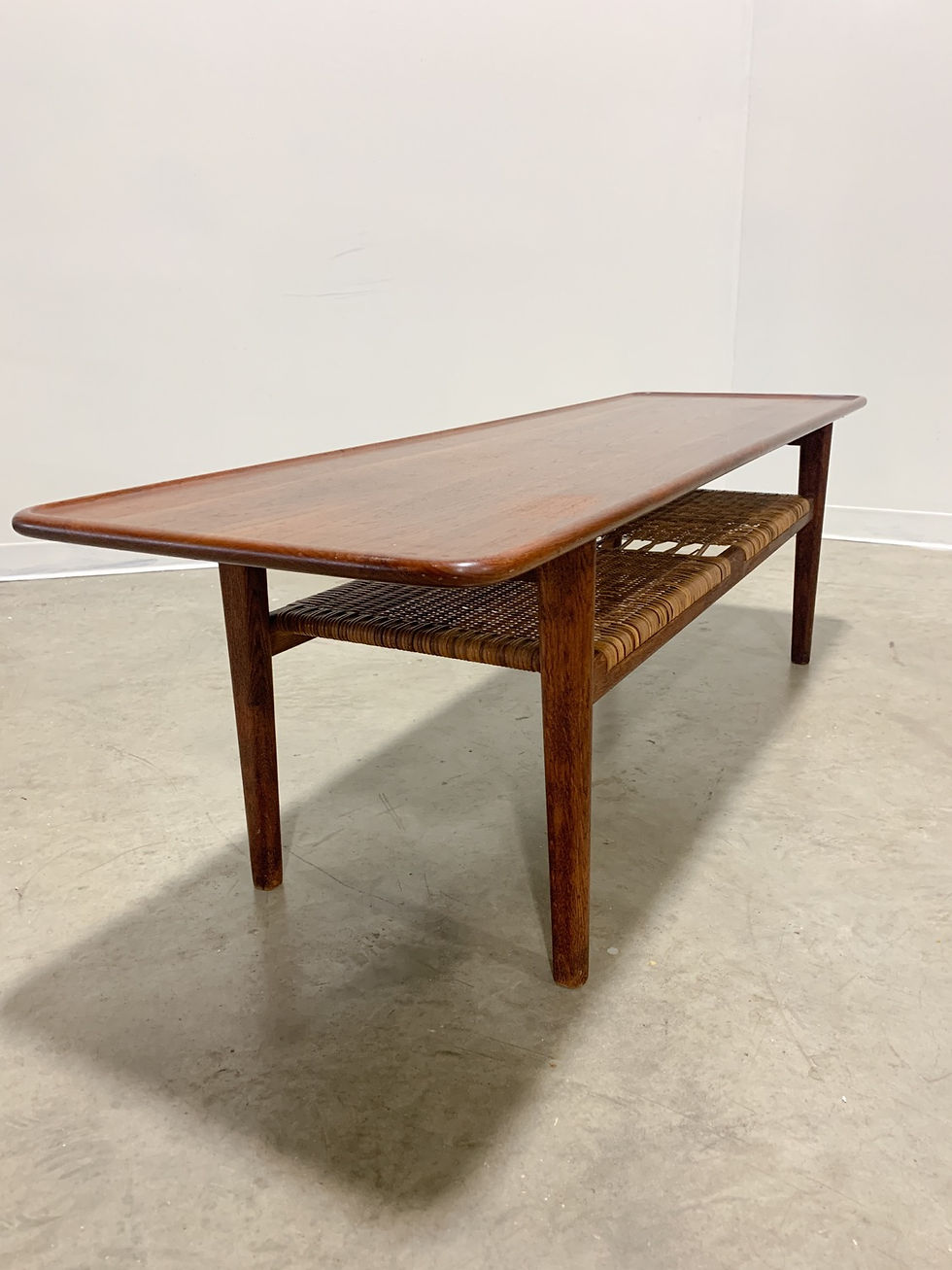 Thumbnail: Hans Wegner AT-10 teak and cane coffee table