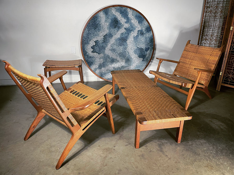 Thumbnail: Rare Borge Mogensen Bench Model 272 in Oak and Cane