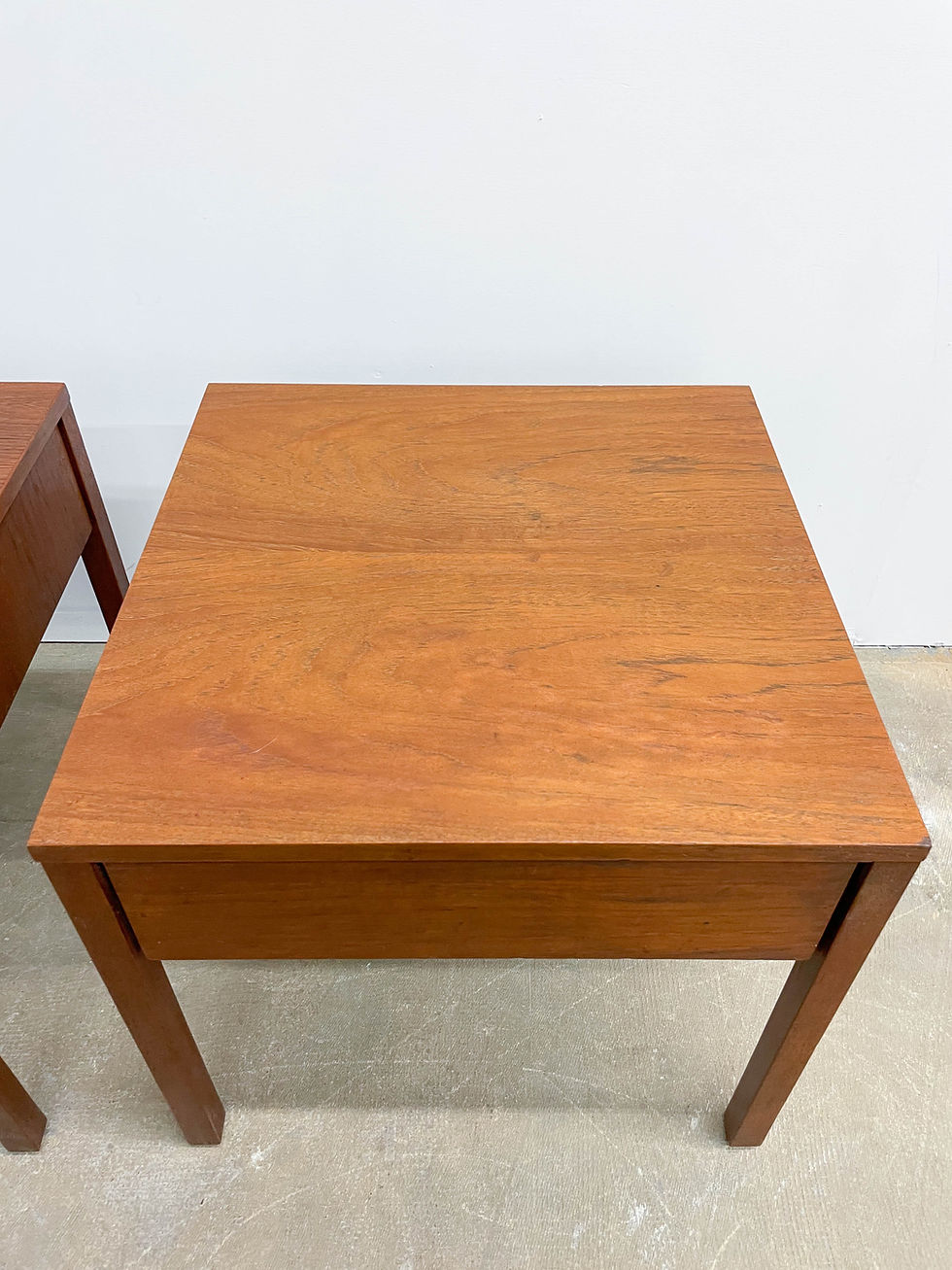 Thumbnail: Pair of Florence Knoll Teak Nightstands