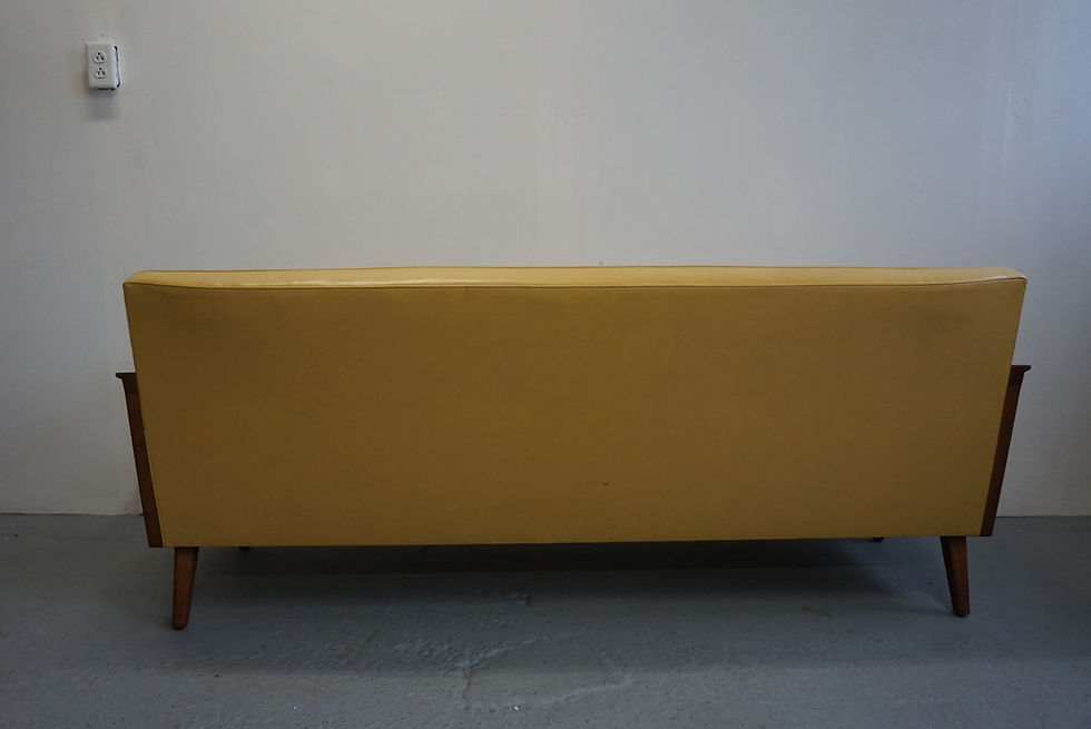 Thumbnail: Walnut and cane mid century modern sofa