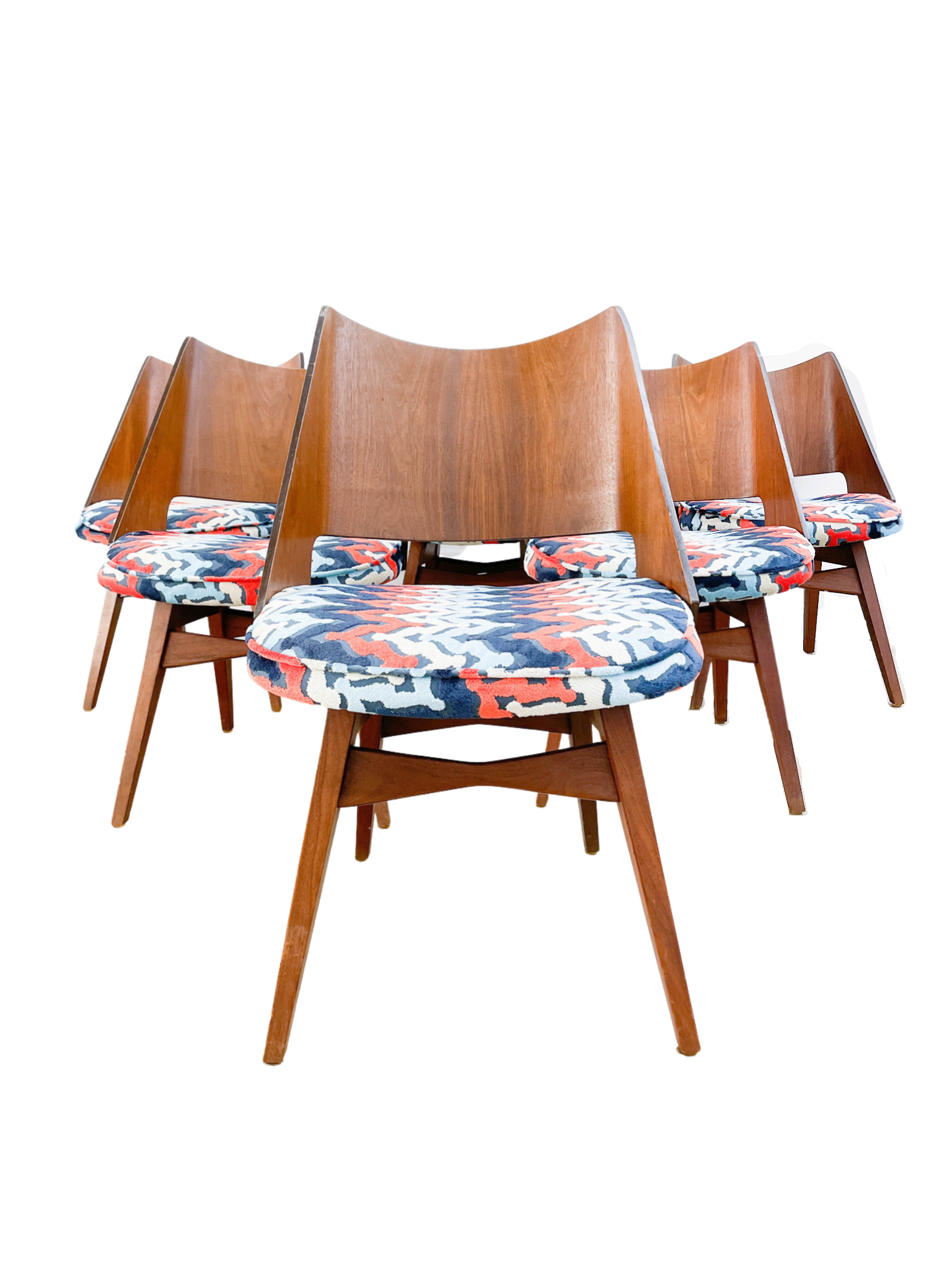 Mel Abitz Walnut Dining Chairs for Galloways, Set of 6