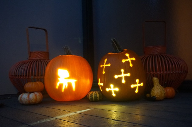 Eames mid century modern pumpkin jack o lantern