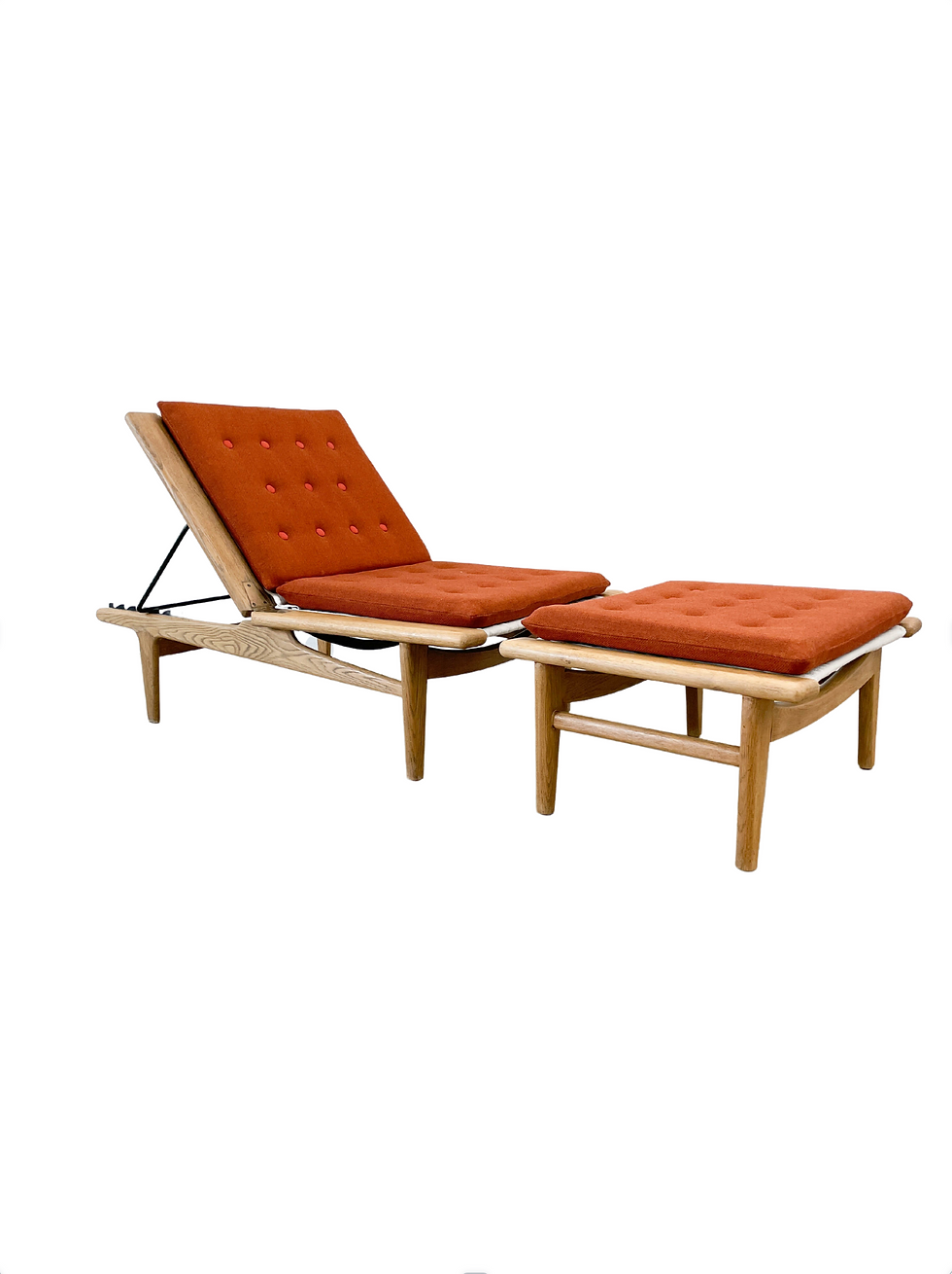 Early Hans Wegner Chaise Longue for Getama