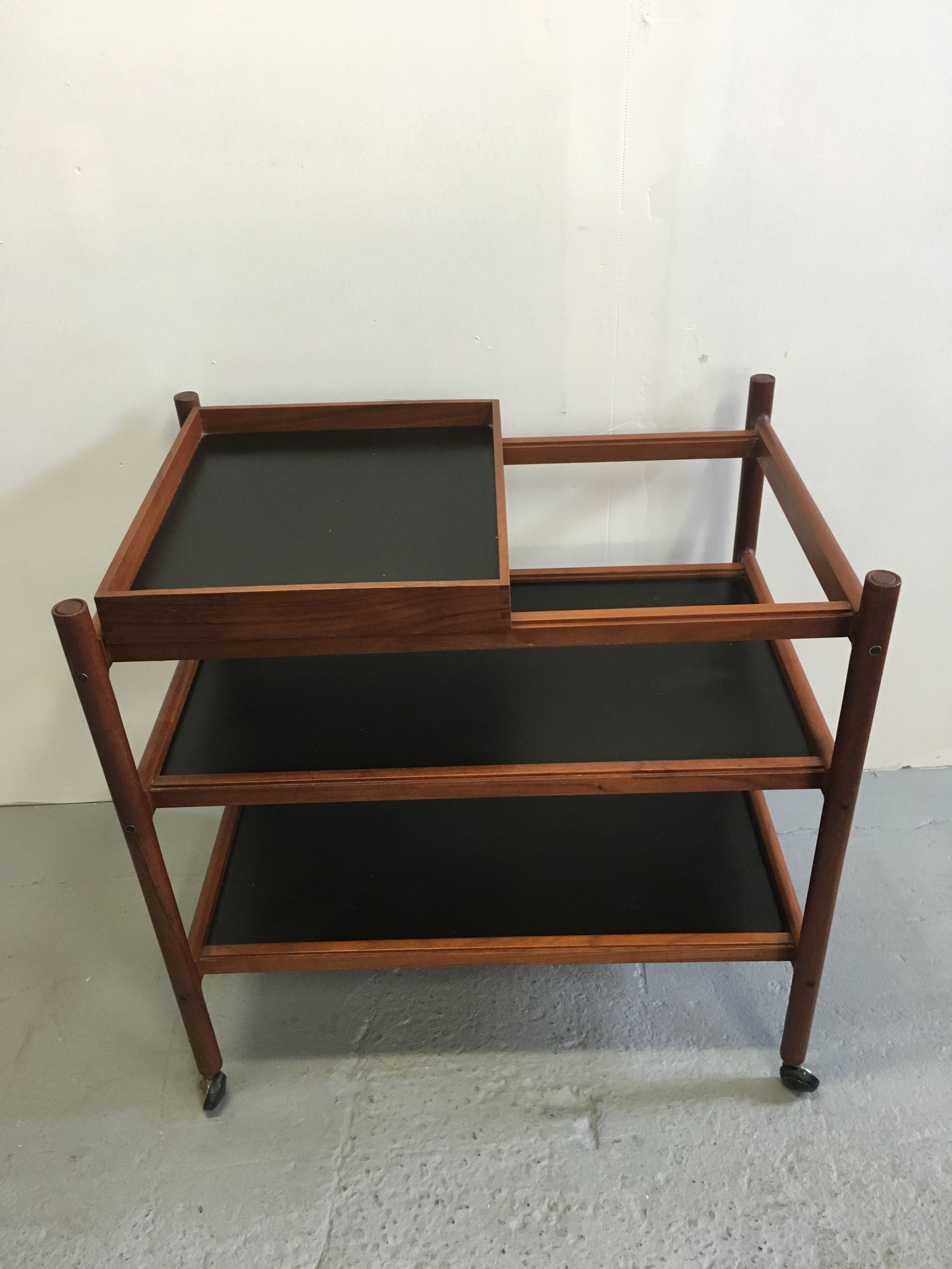 Danish teak bar cart