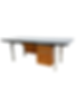 Unique Aluminum and Teak Executive Office Desk