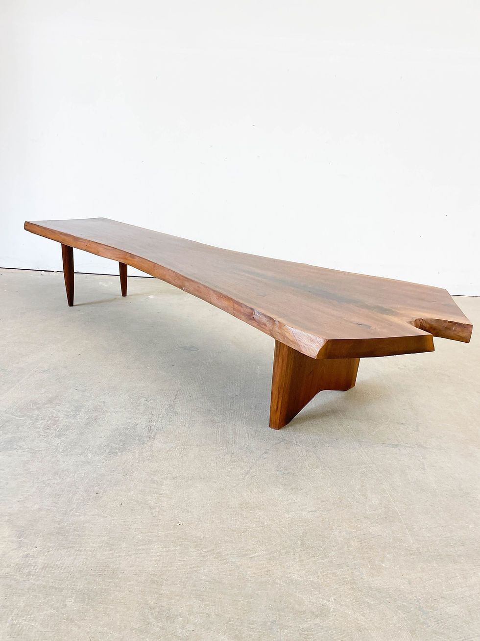 Thumbnail: Vintage walnut live edge Nakashima Style Bench/Table