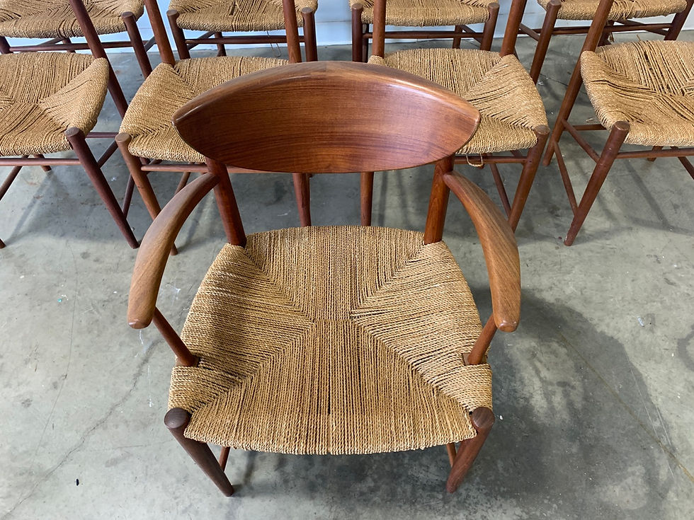 Thumbnail: Set of 9 Peter Hvidt dining chairs
