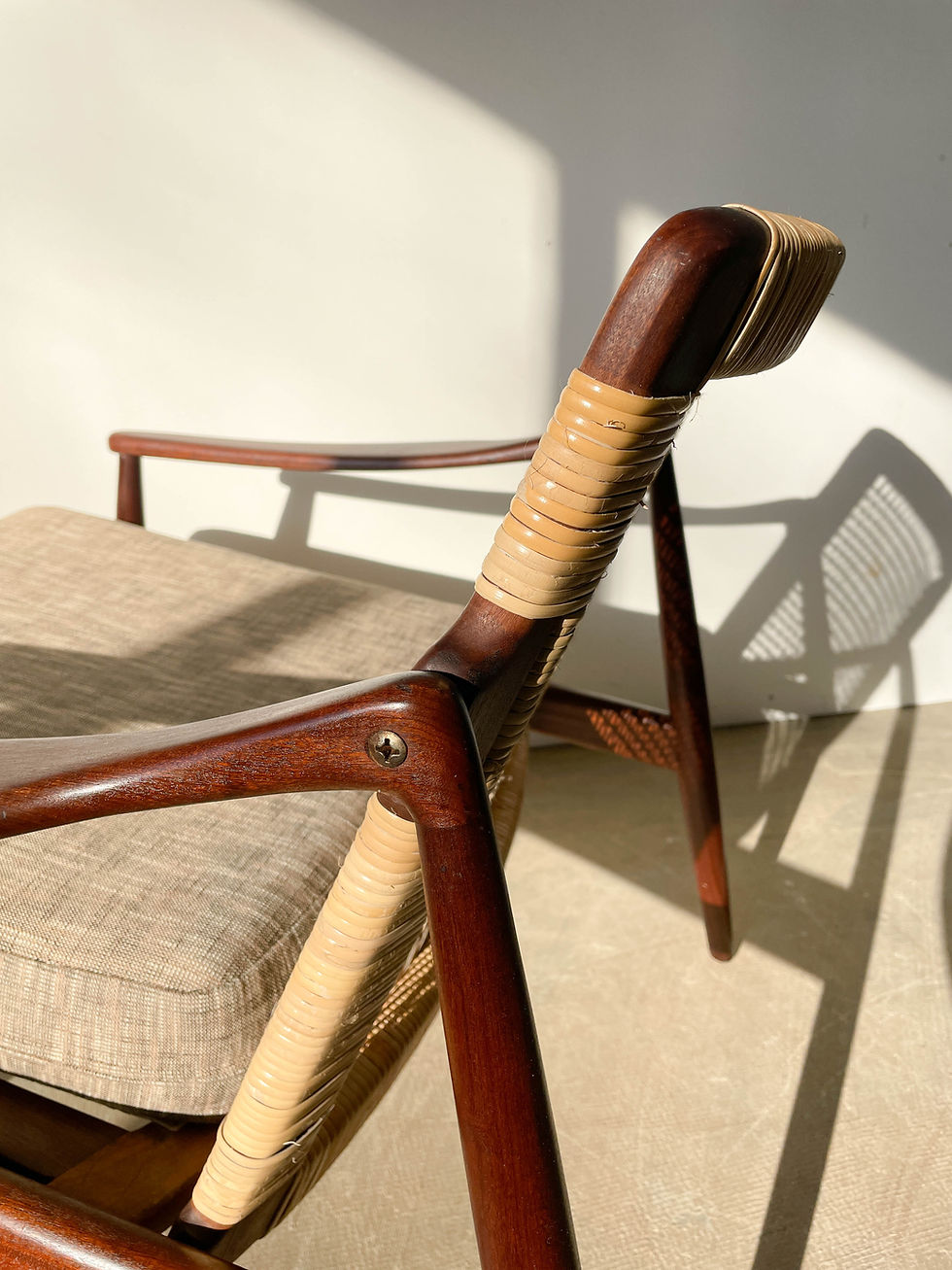 Thumbnail: Hartmut Lohmeyer Lounge Chair in Teak and Cane