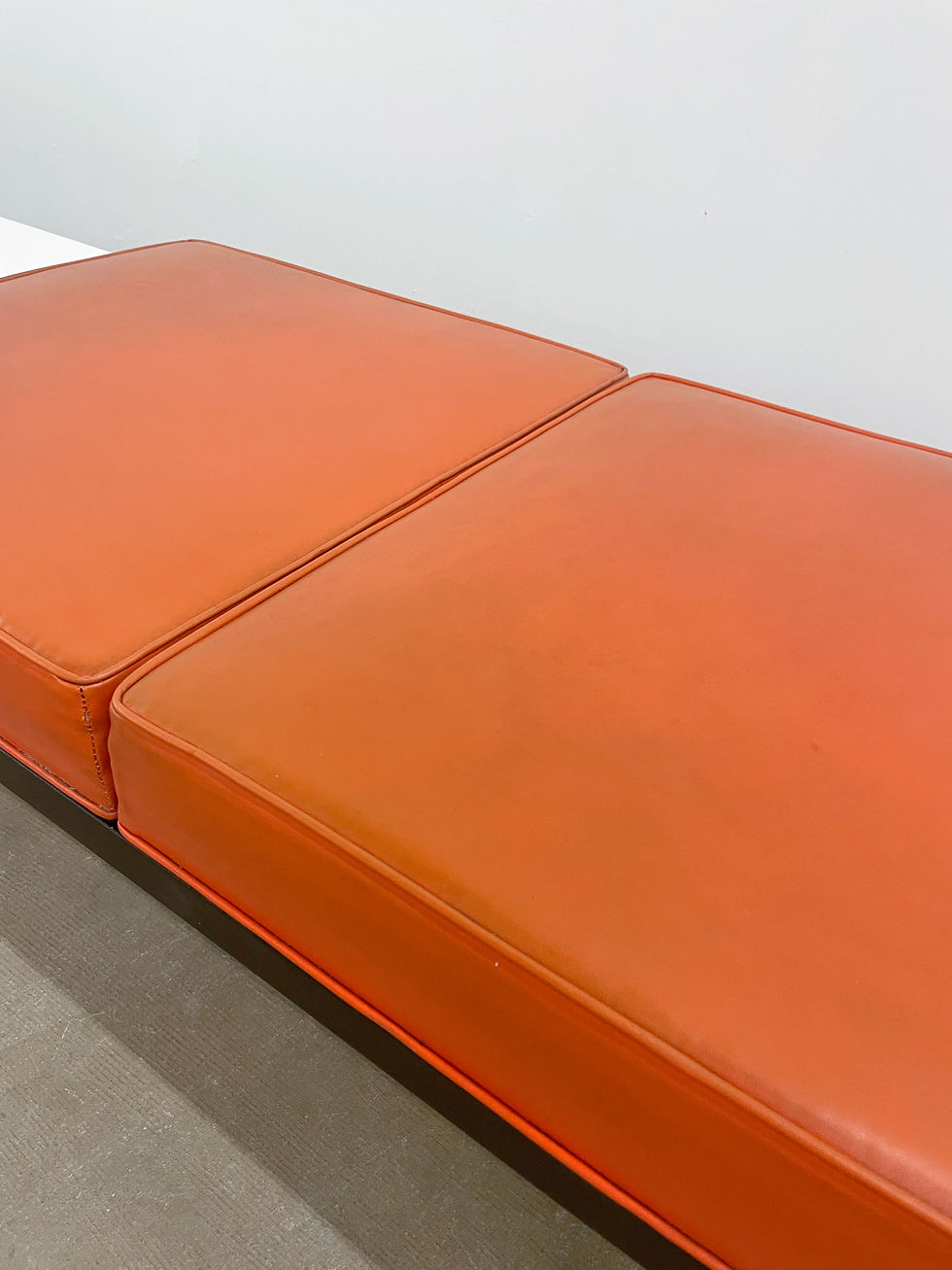 Thumbnail: George Nelson Steel Frame Bench with Cushions and Table Module