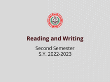 Reading and Writing