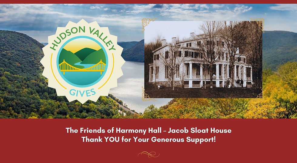 Hudson Valley Gives donations to Harmony Hall Jacob Sloat House