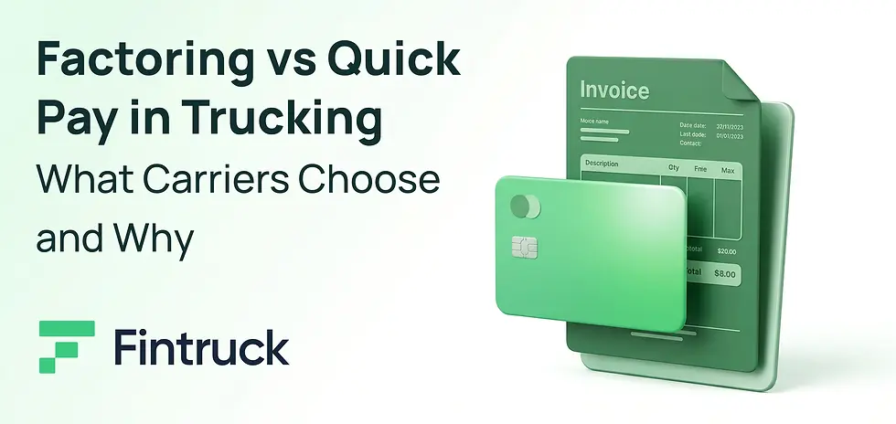 Factoring vs Quick Pay in Trucking What Carriers Choose and Why