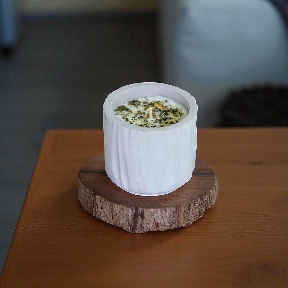 Miniatura: Vela Aromática Untable Portavelas Tronco Lavanda Suave – Cera de Soya Natural