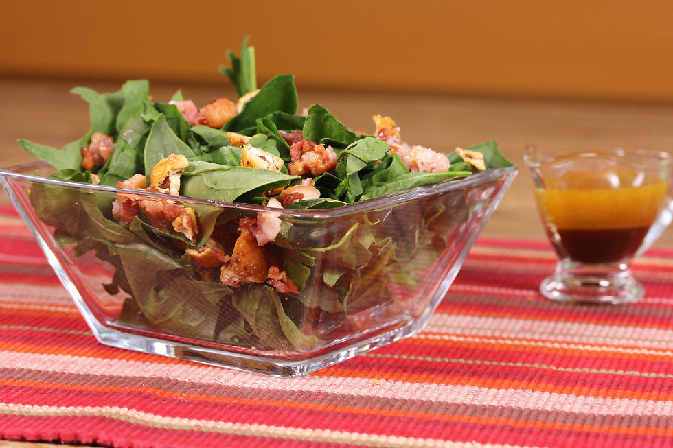 Ensalada de espinaca con tocino