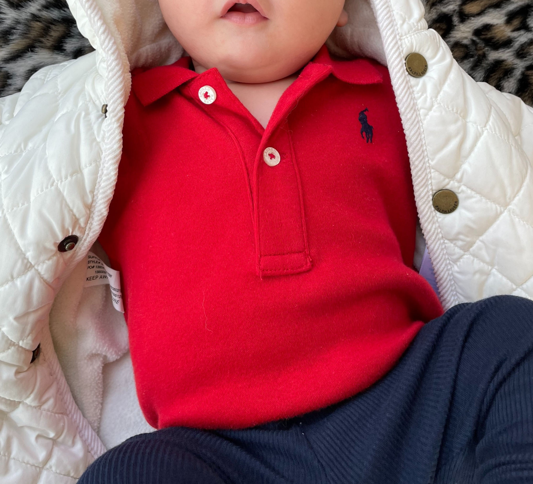 Ralph Laurent red long sleeved body 3-6M