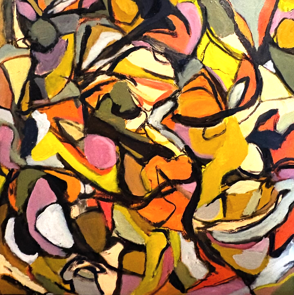 “Melding ii” acrylic & charcoal on canvas, 36 x 36 inches