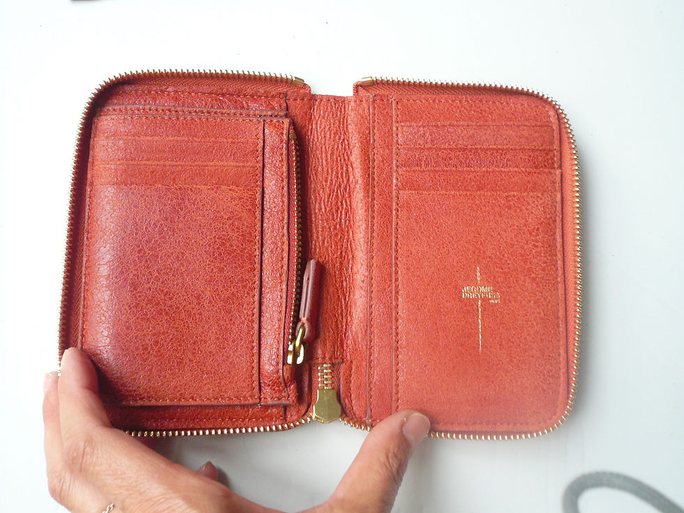 Miniature : JEROME DREYFUSS Portefeuille JULIEN serpent d’eau orange Etat neuf